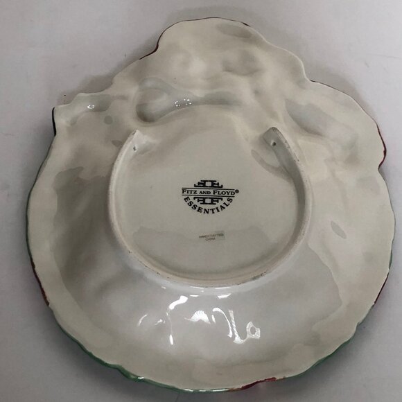 Fitz and Floyd Essential Santa Wreath Christmas Ho Ho Ho Cookie Canape Plate 8" - Picture 8 of 10